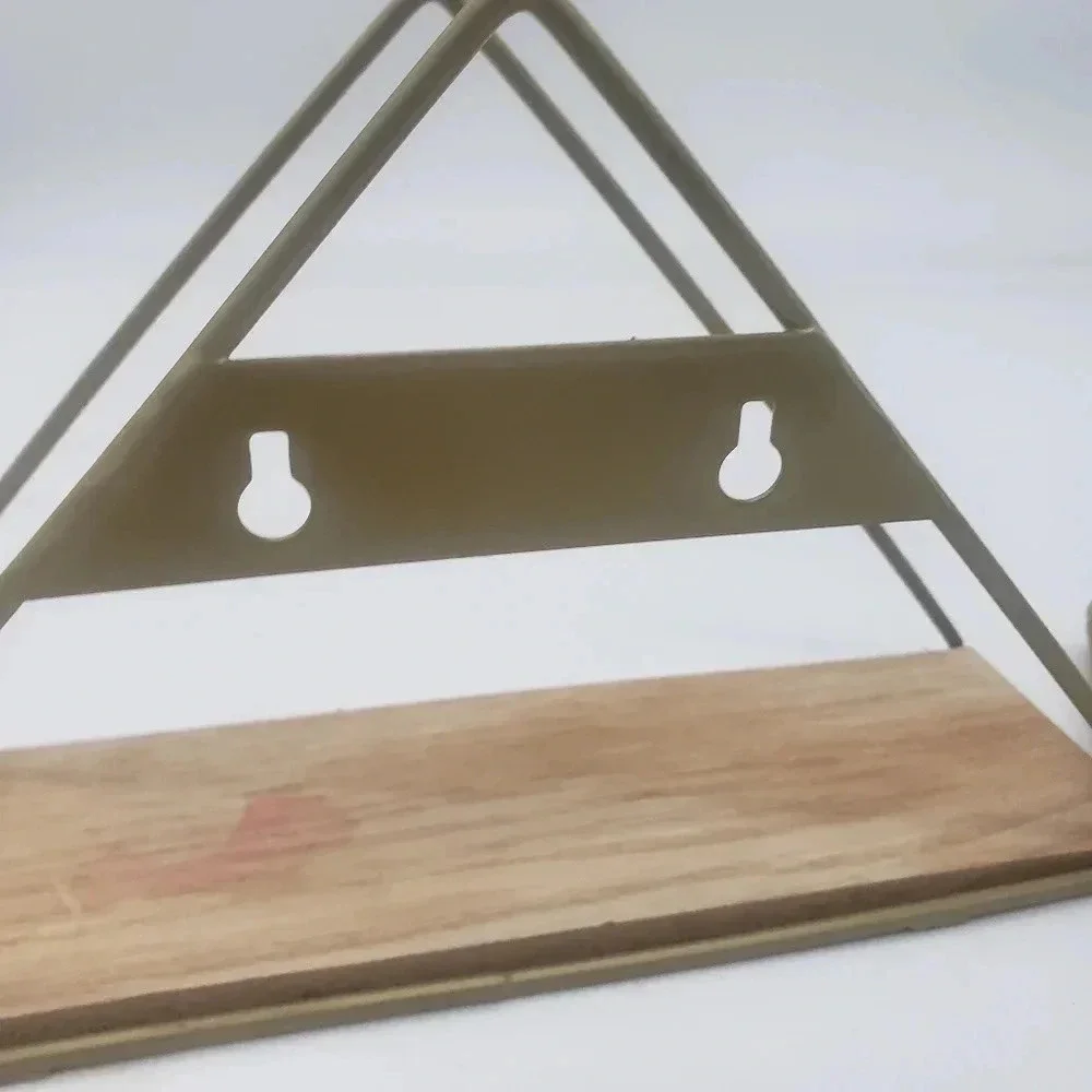 Geometric Triangluar Metal & Wood Wall Hanging
